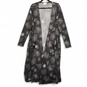 LuLaRoe Sarah Long Open Duster Cardigan Womens XL Floral Print Pockets NEW w Tag